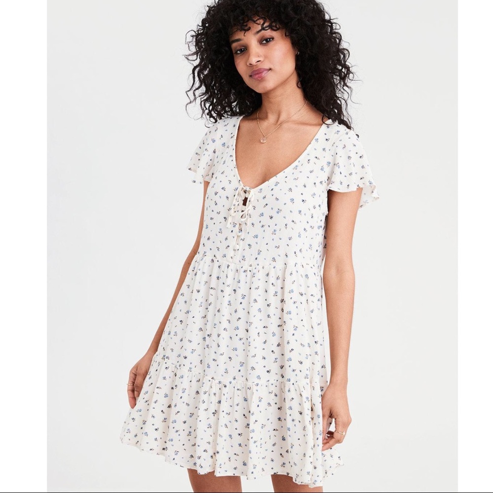 AE floral print tiered babydoll mini dress.